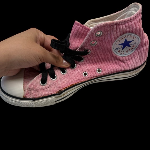 Vintage 2001 Y2K Converse All Star Chuck Taylor Pink Corduroy High Top W 9 Men 7 - Picture 9 of 12